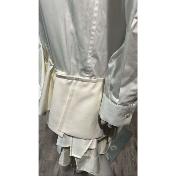 Sacai Mixed Media Atterley Cream Shirt Dress Size XL (4) - Picture 10 of 15